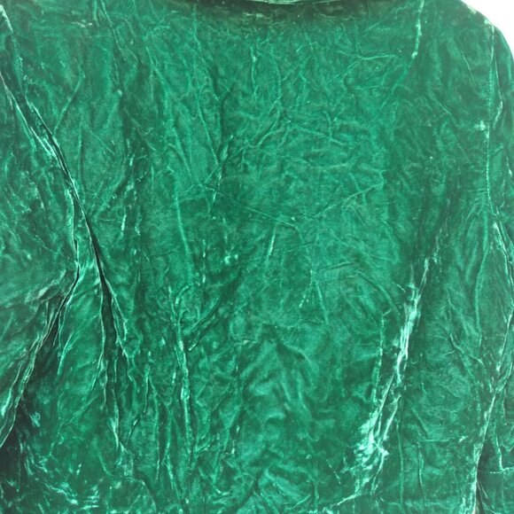 Vintage Bolero Dress Jacket DARK Green Crushed Velvet 40"B Rockabilly Retro - Picture 9 of 11